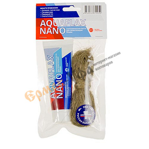 Паста сантех. для герметизации резьбы Aquaflax nano, 80 гр тюбик + 20 гр лён, 2/25