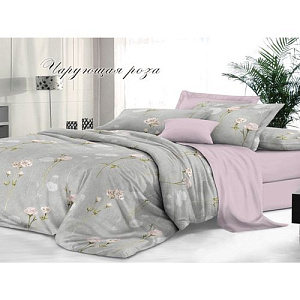 Комплект постельного белья Sateen De Luxe Семейный, чарующая роза