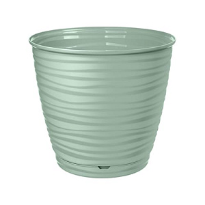 Горшок для цветов SAFFRON D177 мм, 2,6 л с поддном, светло-зеленый, SVIP, 1/24