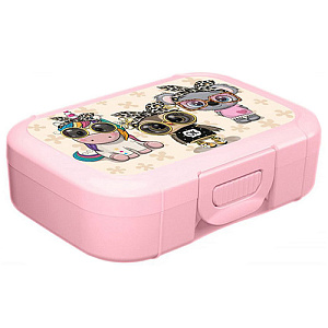 Ланч-бокс детский 0.85 л Homver 222119207/02, с декором Baby party светло-розовый