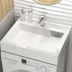 Раковина над стиральной машиной V63D1 Шарм 600х500х110, 2 кронш. с сифоном, /Россия, 1/1