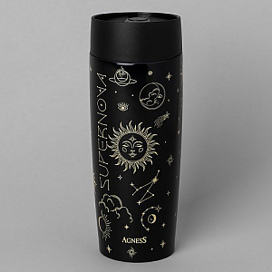 ТЕРМОКРУЖКА AGNESS, SUPERNOVA BLACK, 360МЛ