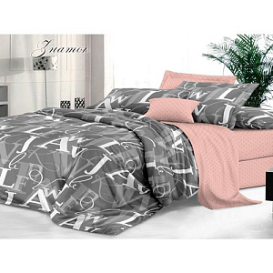 Комплект постельного белья Sateen De Luxe, 2-спальный макси с европростыней, знаток