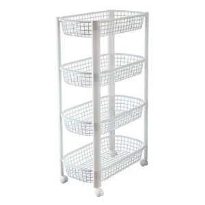 Стойка овощная на колесах IDEA М 2731, 4 секции, белая